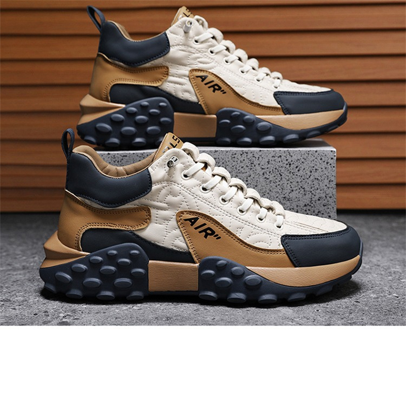 2025 new free shipping designer casual sports dad trendy shoes trendy breathable men's shoes versatile height increasing white board comfortable 