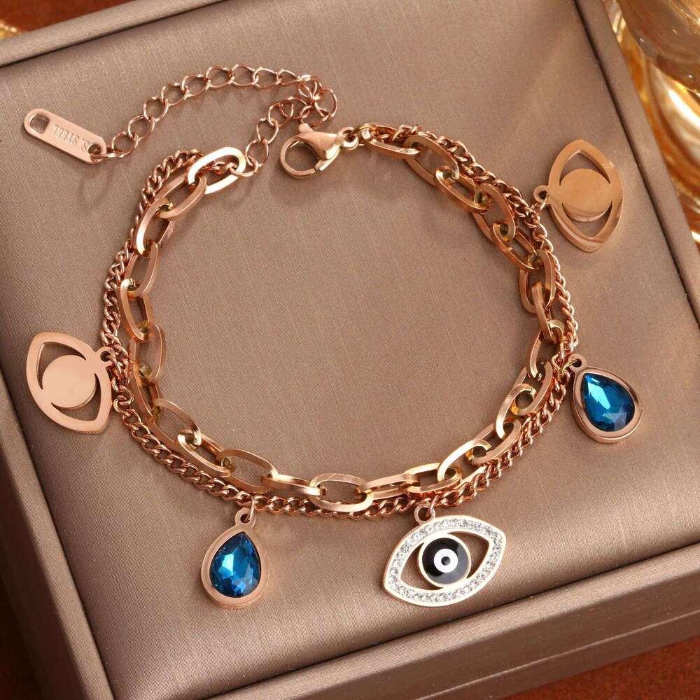 Designer jewelr Titanium Devil's Eye Bracelet for Women Personalized Fashionable Punk Hip Hop Cool Handpiece Bracelet Gift Party Good Quality des