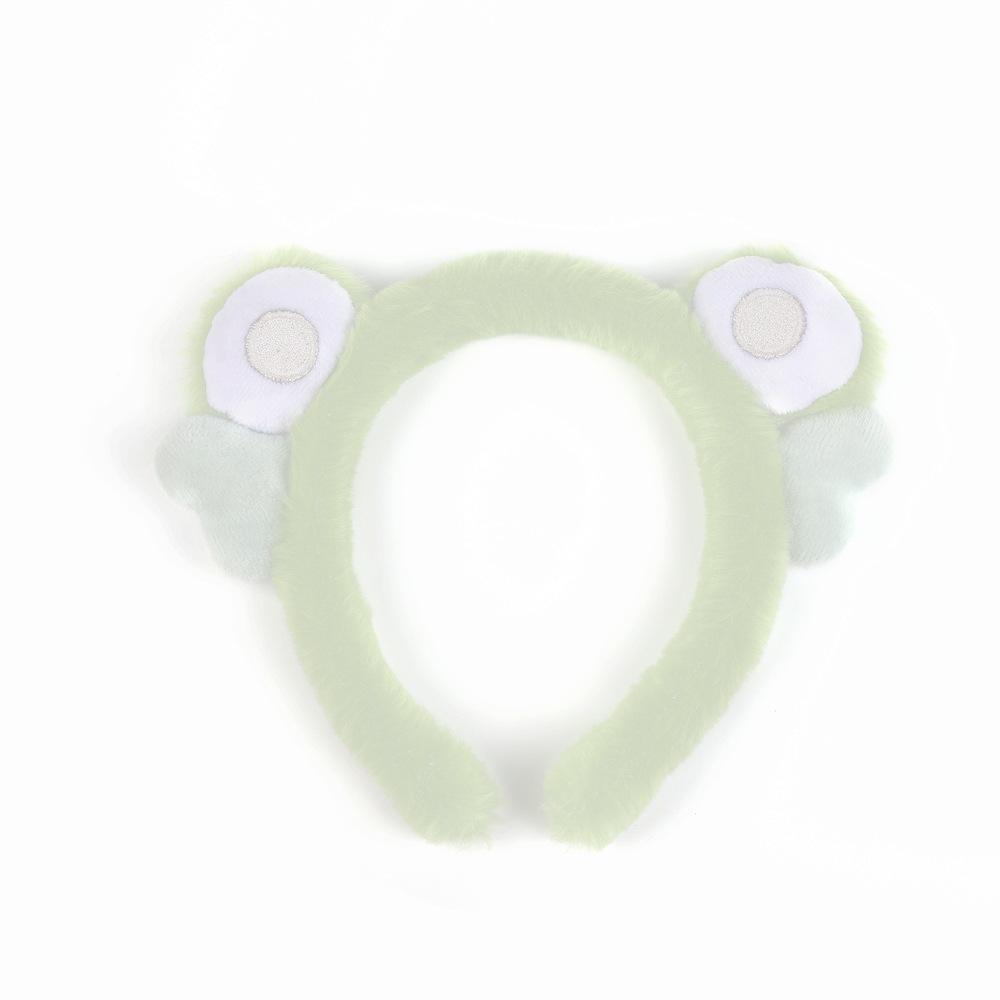 Internet celebrity style green frog funny headband adult cartoon big eyed frog headband autumn and winter super cute animal headwear