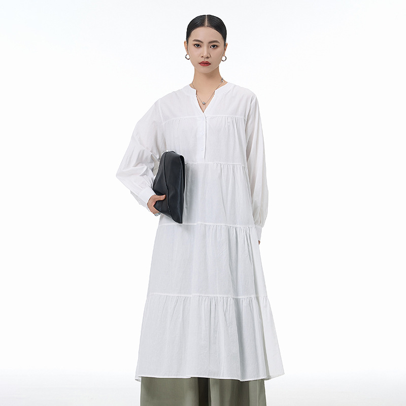 Y6874 Spring new Bohemian long-sleeved cake skirt plus size women's loose slim dress trend