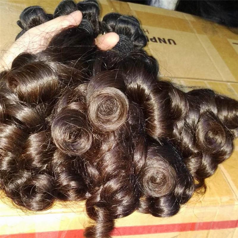 Genuine Raw Virgin Hair 1 piece single bundle Burmese loose curly Origin Super Double Drawn for Superior Density bouncy Texture