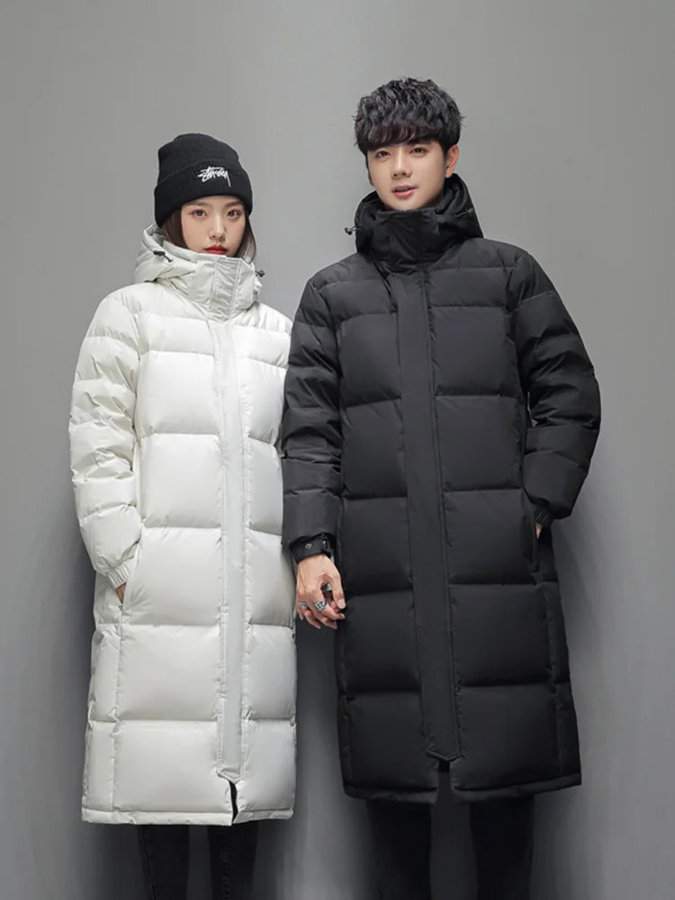 Mens Long Down Jacket -High-quality White Duck Down Hooded Jacket -30° Couple Thicked Warm Parkas 5XL Men Winter Coats 250102