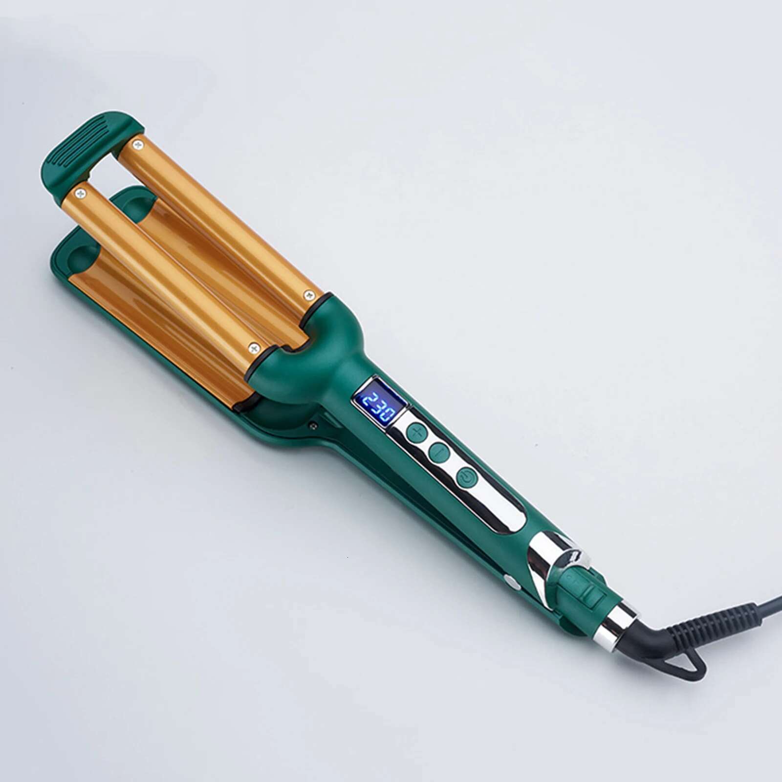 Professional Curg Ceramic Triple Barrel Curler with LCD Display Iron Styler Hair Waver Styg Tools