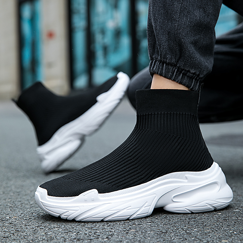 Ddmybear Men S Hig Tops Flying Weaving Shoes Popular Comfortable Mens Casual Light Outdoor Athletic Sneaker For Trendy Sock Shoe Chinese Brand Shoes