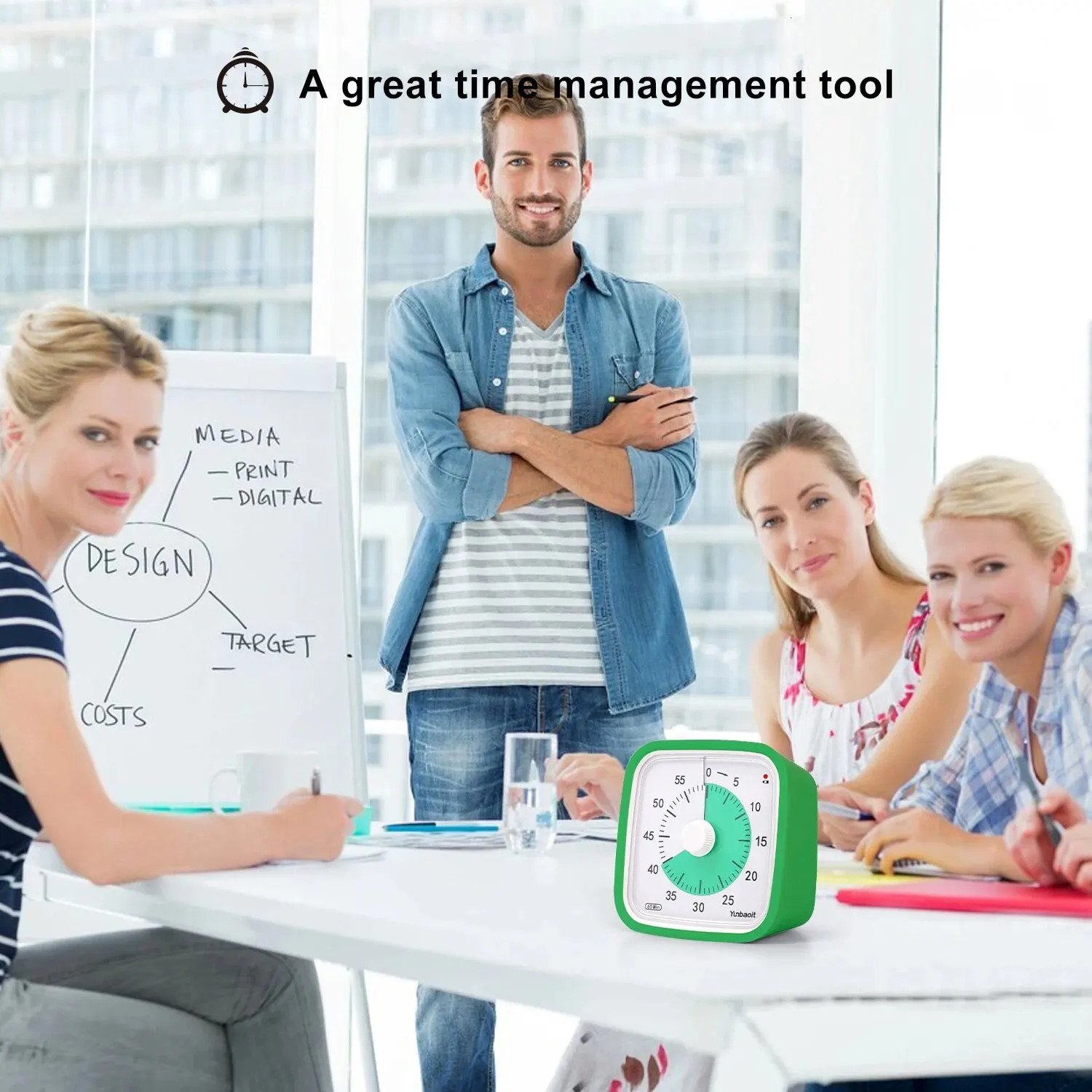 Yunbaoit Upgraded Visual Timer with Protective Case 60 Minute Silent Countdown Timer for Kids and Adults 250106