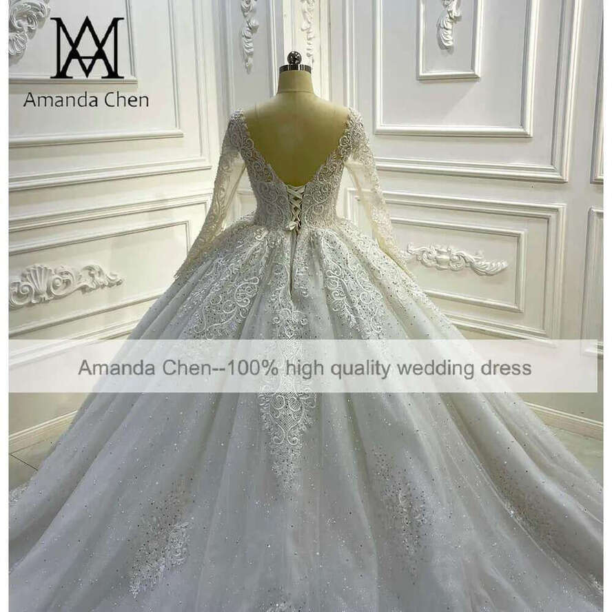 Crystal Full Sleeve Mermaid Wedding Dress