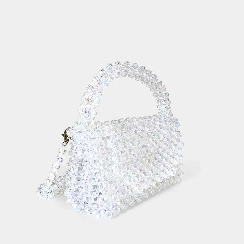 Handmade Woven Diagonal Cross Bag For Women 24 New Color Bead Small Square Bag, Can Be Carried By Hand Or Slung Diagonally