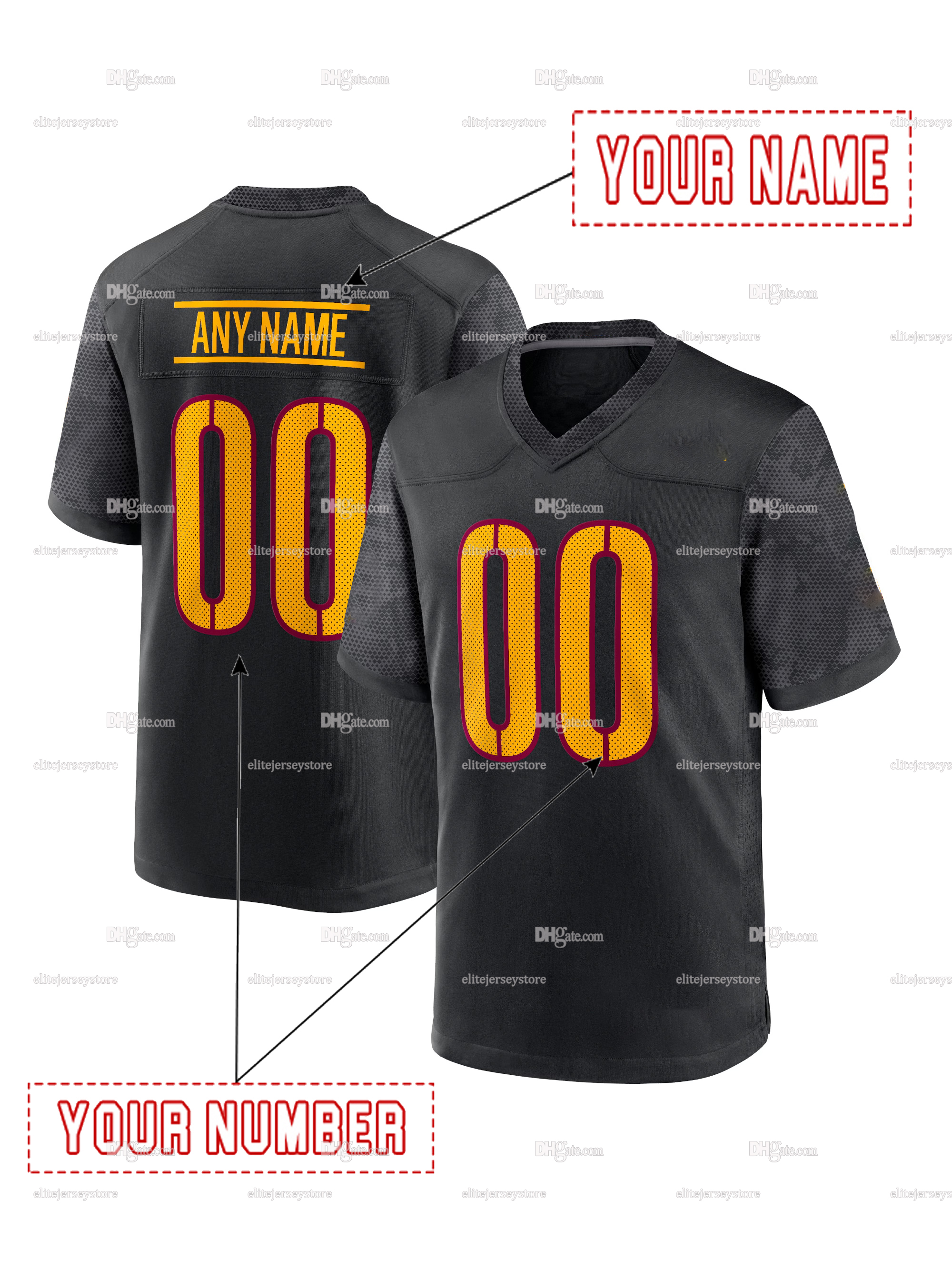 Personalized Custom Football Jersey Daniels McLaurin Men Women Youth Any Name Number Embroidered Letter Number Design Polyester Retro Classic Sportswe