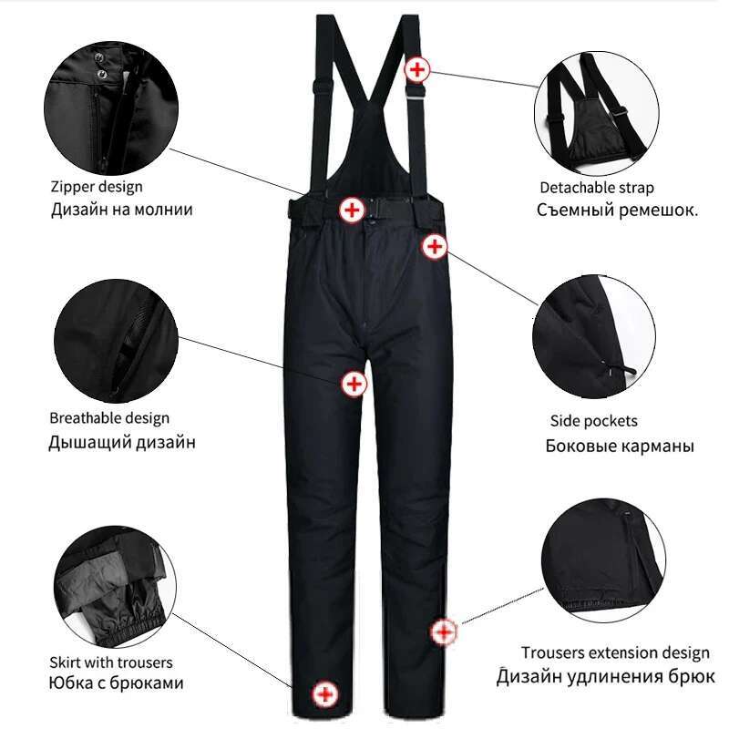 2025 ski Suit For Women Thicken Warm Windproof Waterproof Jacket And Pants Winter Snowboard Snow Coat Outdoor Skiing Camping Trousers