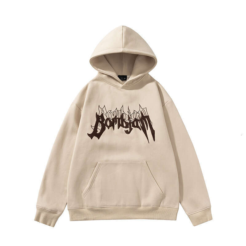 American style new hooded sweatshirt for spring and autumn, towel with embroidered letters, loose casual trendy jacket