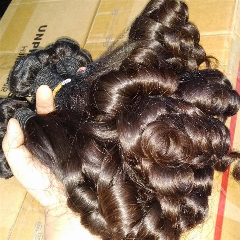 Genuine Raw Virgin Hair 1 piece single bundle Burmese loose curly Origin Super Double Drawn for Superior Density bouncy Texture