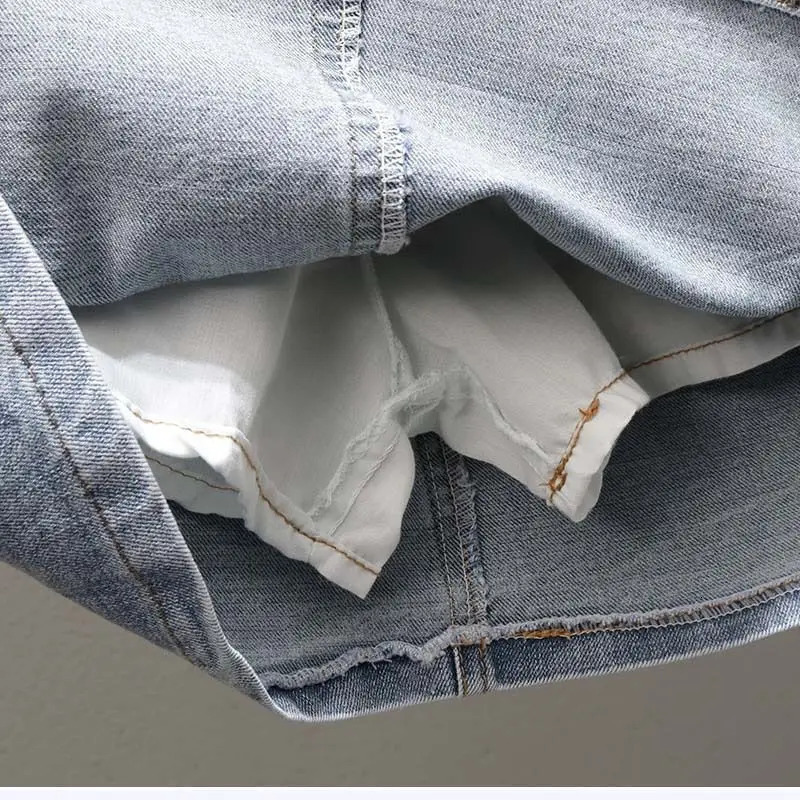 trend High Waist Simplicity Aline skirt Autumn Casual Korean Buttons belt Slim Denim women clothes Allmatch 250106