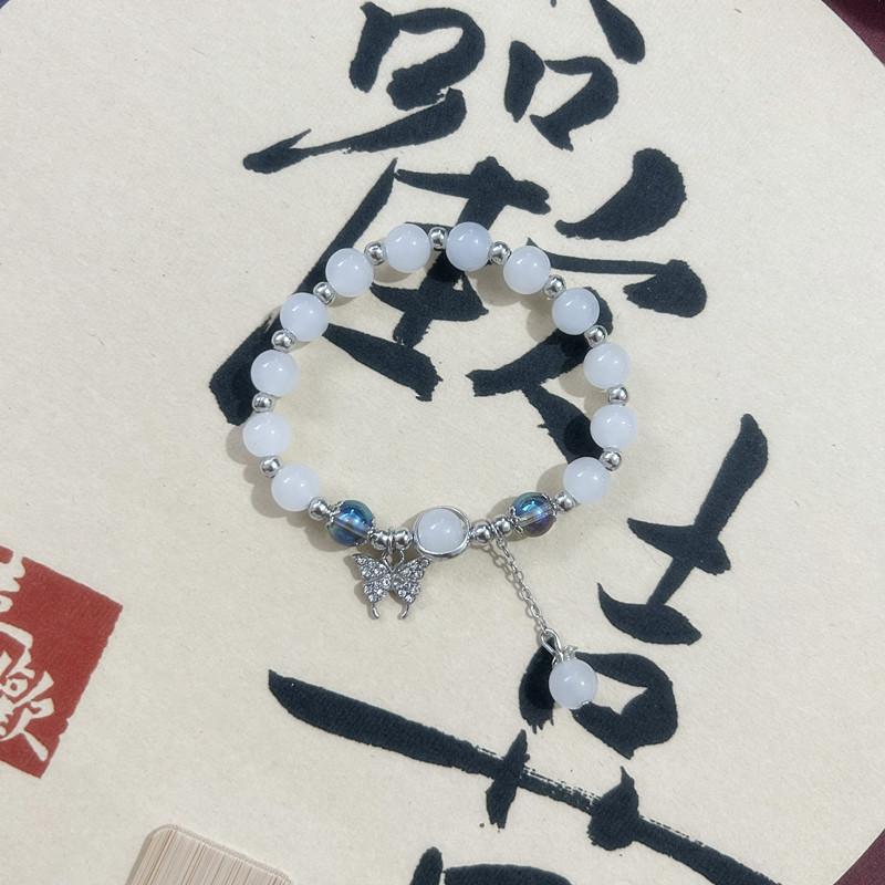 Handstring New Chinese antique beaded elastic rope bracelets sweet girl glass beads bracelets stall wholesale jewelry in the night market