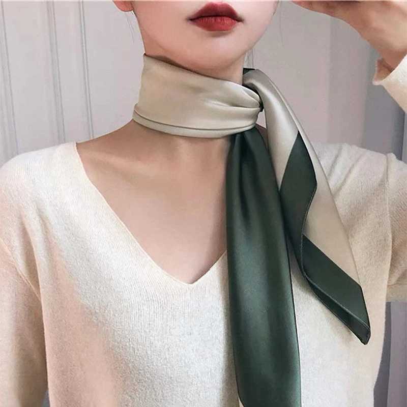 Fashion printed silk hair scarf for womens 2024 spring new elastic floral shoulder strap neck Kerchief headband Foulard womens scarf W250107