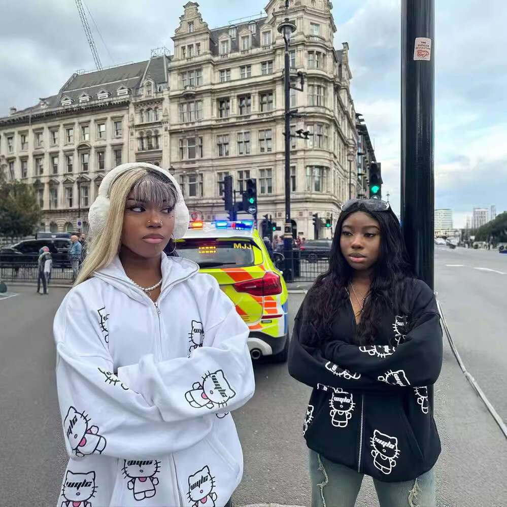 Letter printed trendy brand cardigan jacket with loose zipper hoodie for men and women's sweaters