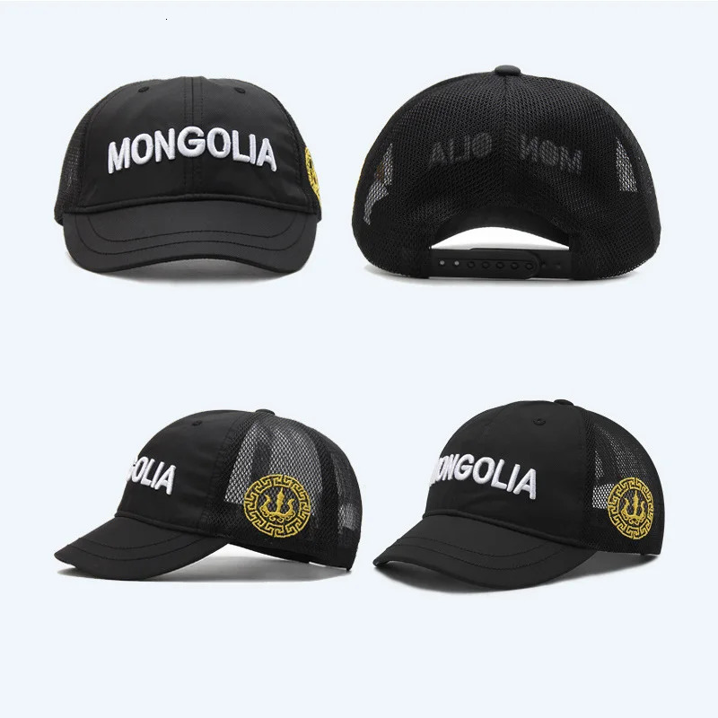 Mens short Brim baseball cap casual small Brim mesh breathable cap Mongolian letter snap cap 250106
