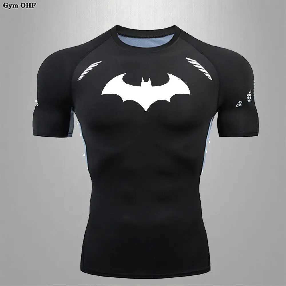 Compressed mens long sleeved running T-shirt with sun protection breathable and quick drying for the second skin Rashgada top sports mens bat W250107