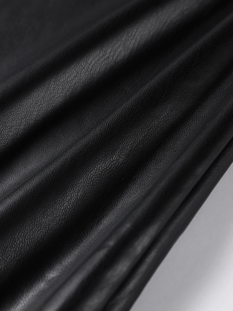 Chic Pu Leather Pants For Women Locomotive High Waist Loose Female Long Trousers Autumn Casual Black Ladies High Street Bottom 250106