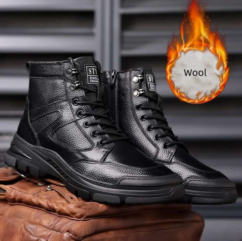 Ddmyoutdoor China Domestic Fall And Winter Wool Warm Leather Padded Thickened Casual Men S High Top Shoes Outdoor Sports Snow Boots
