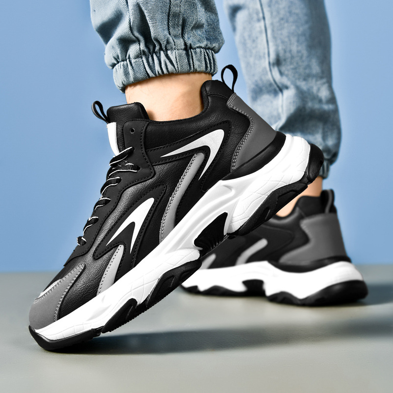 Autumn fashion shoes student sports training shoes boy daddy shoes leather shoes large size sports shoes spot wholesale 39-48