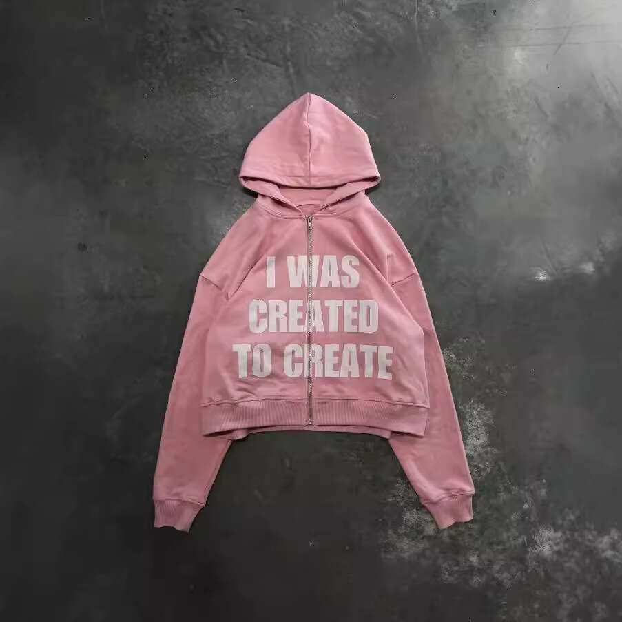 Fashionable letter printed unisex couple hooded cardigan loose zipper hoodie