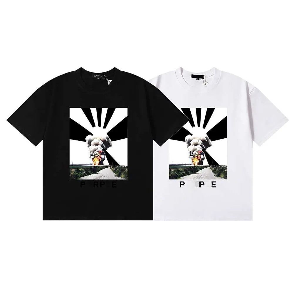 Men's T-Shirts Purple T shirt Men Women Inset Crewneck Collar Regular Fit Cotton print tops US S-XL more color Y250311WBYG