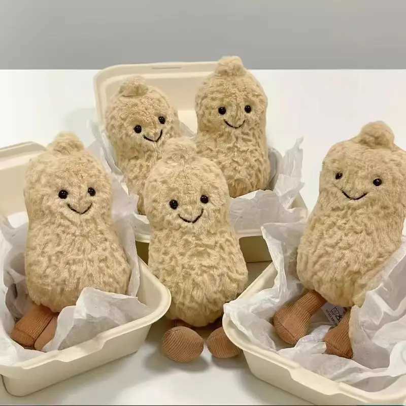 Hot Jelly Cat Cute Peanut Plush Doll Pendant Strberry Orange Bag Doll Accessories Plush Toys Super Soft Holiday Girl Gift W250107