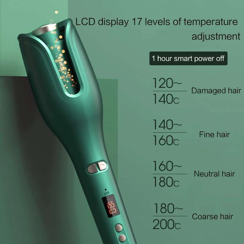 Portable iron LCD display high frequency barber shop special hair styg tools for home use rotary wave curg tongs