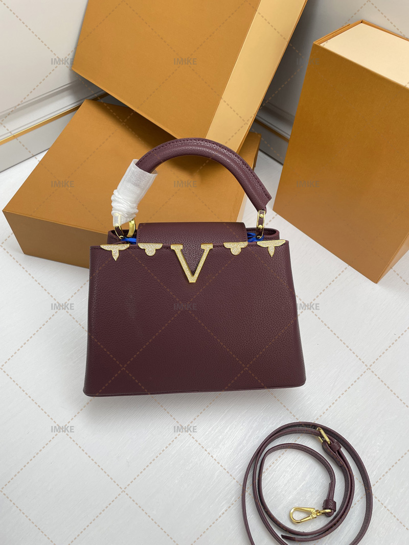 Capucines BB Totes Crossbody Bag Aurillon Leather Handbags Woman Designers Handle Women Designer Shoulder Bags Mid Size Purses Handbag