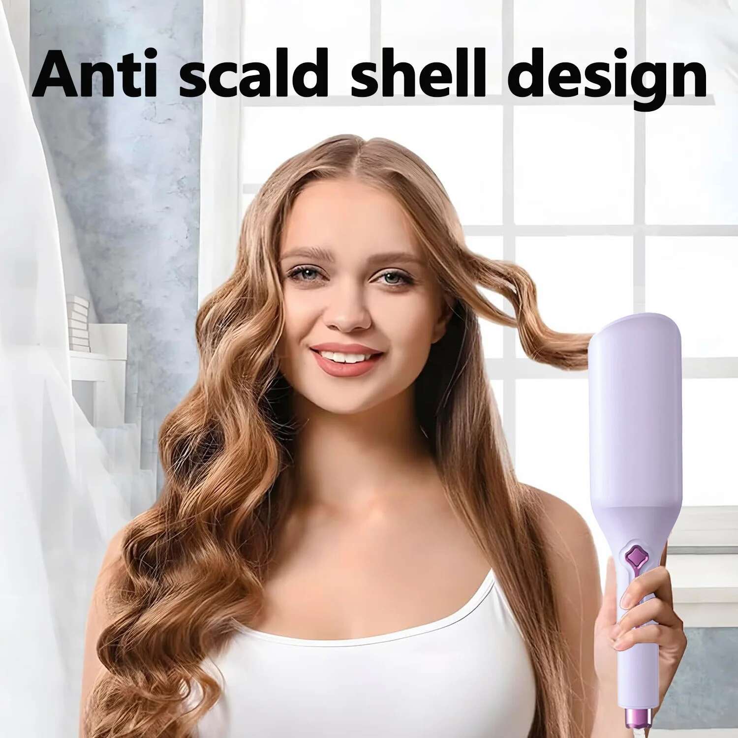 Crimper 1.4 Inch Deep Waver Hair Tool 3 Barrel Ionic Waves Curg Iron for Women Wavy Curler