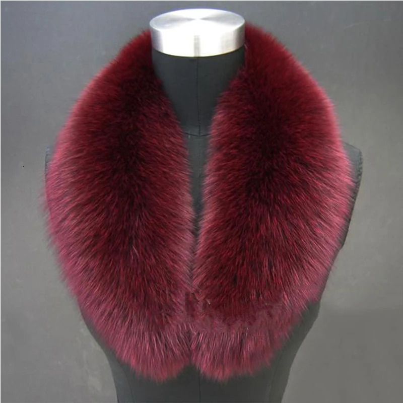 Natural Color Raccoon Fox Real Fur Collar Scarf Genuine Big Size Scarves Warp Shawl Neck Warmer Stole Muffler with Clip Loops #6 250106