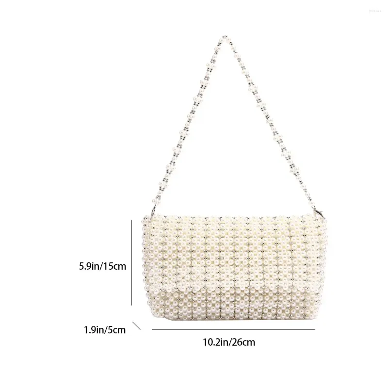 Chic Women's Crystal-Embellished Transparent Shoulder Bag with Feminine Pearl Detailing - Versatile Fashion Coin Purse & Cosmetic Case