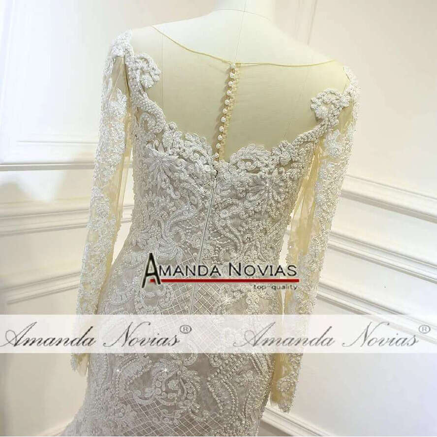 New Mermaid Wedding Dress Champagne Color With Nice Beading