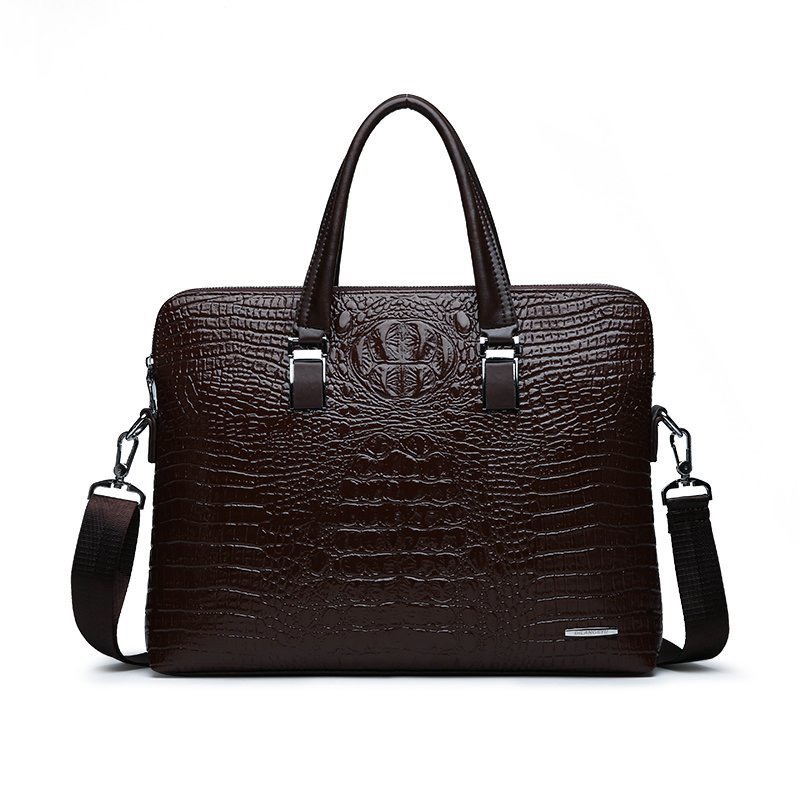 Cow Laptop Bags Leather Mens Briefcase Pattern Travel Messenger Computer Bag 240821