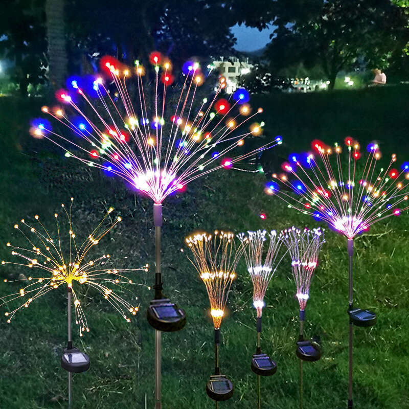 LED solar ground mounted fireworks copper wire explosion indoor and outdoor decorative colored lights, string hanging lights