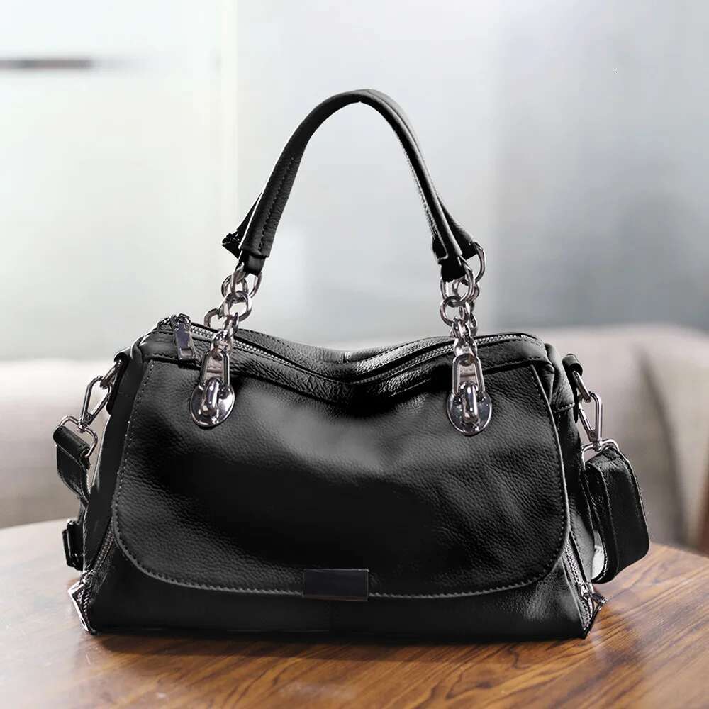 Cow Women's Bag, Simple and Fashionable Genuine Leather Handbag, Single Shoulder Crossbody High-quality Tote Bag