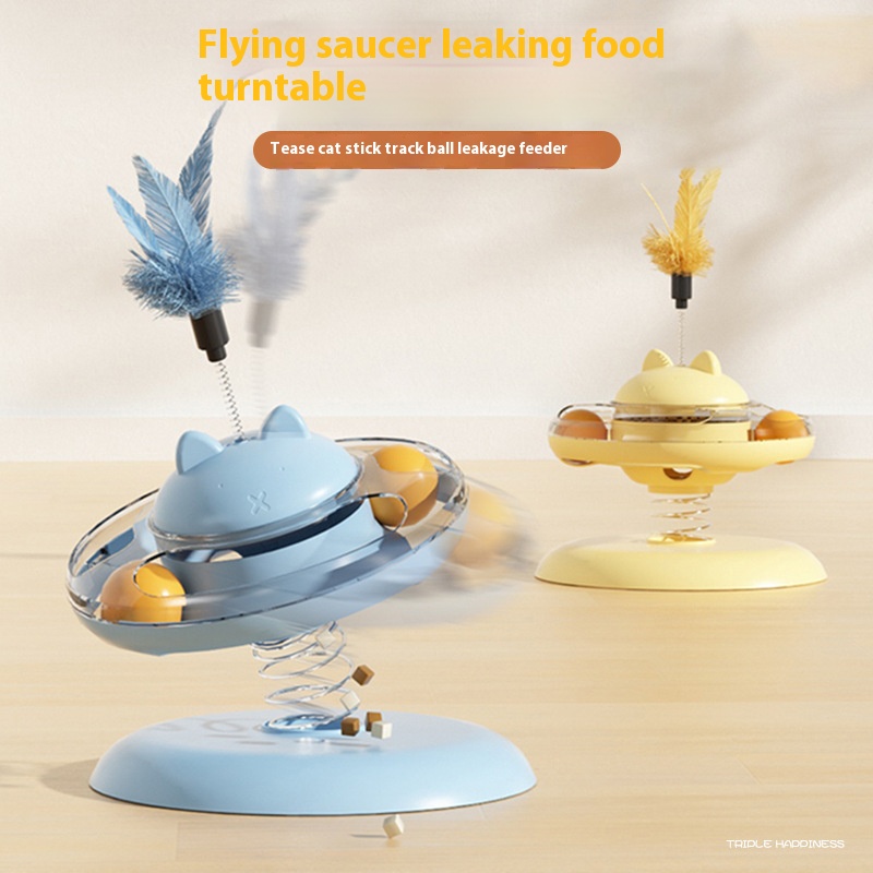 Tease carousel shaker spring leakage food self hi teaser cat stick pet boredom toys