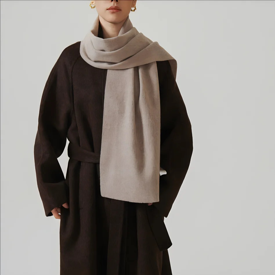 Winter knitted shawl casual clothes solid keep warm scarf 2024 250106