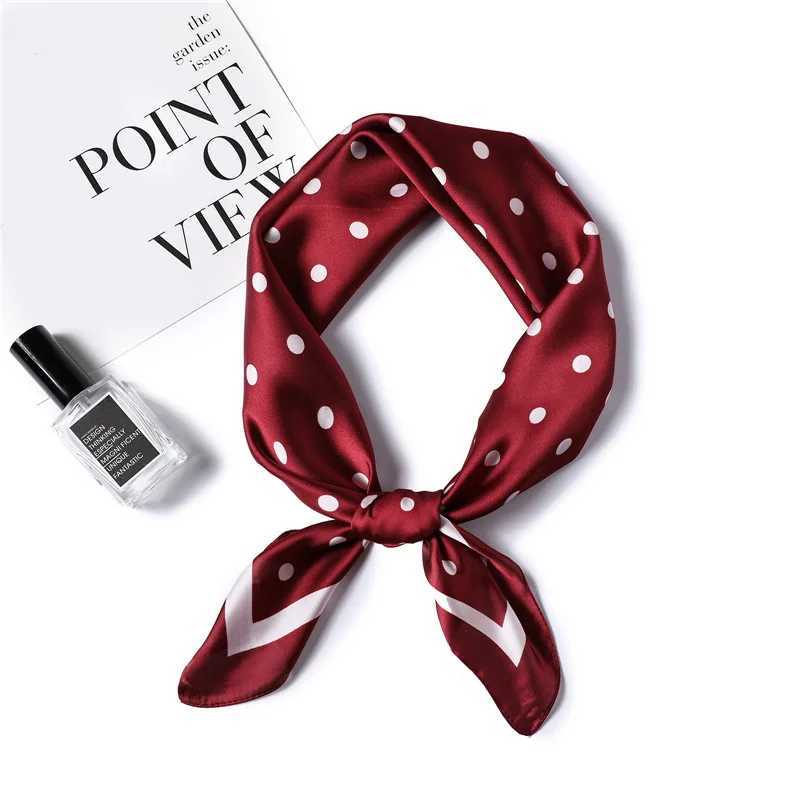70 * 70cm polka dot headband womens headscarf satin hair scarf womens headscarf W250107