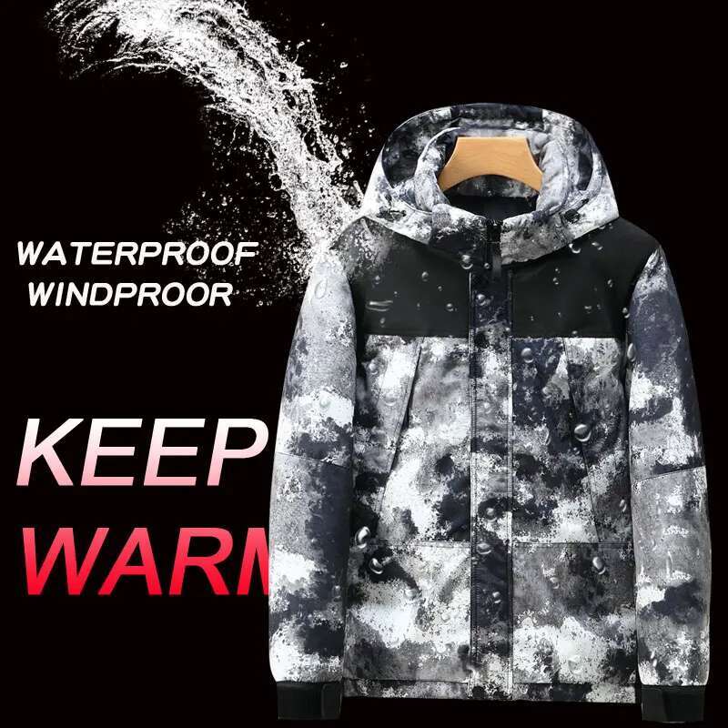 2025 Winter Ski Suit Men Snowboard Down Cotton Jacket And Baggy Pants Thermal Waterproof Windbreaker Outdoor Snowmobile Clothing