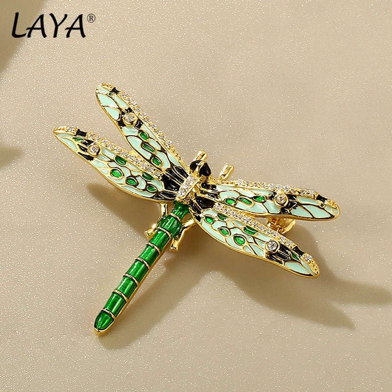 LAYA 925 Sterling Silver Animal Unique n Dragonfly Brooch For Women Handmade Colorful Enamel Banquet Fine Jewelry 241230