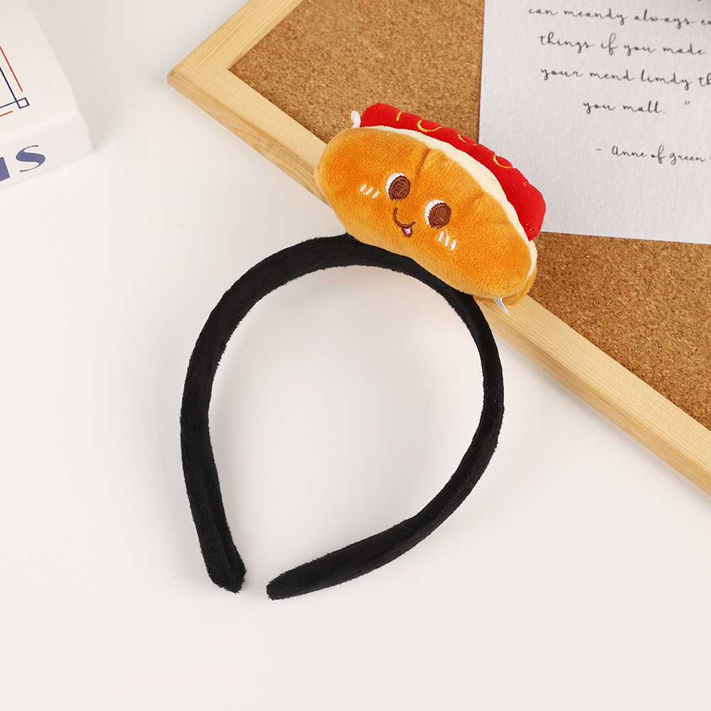 Creative super cute hair bands cute simulation burger fries hair bands internet famous activities photography funny children's hair accessories w