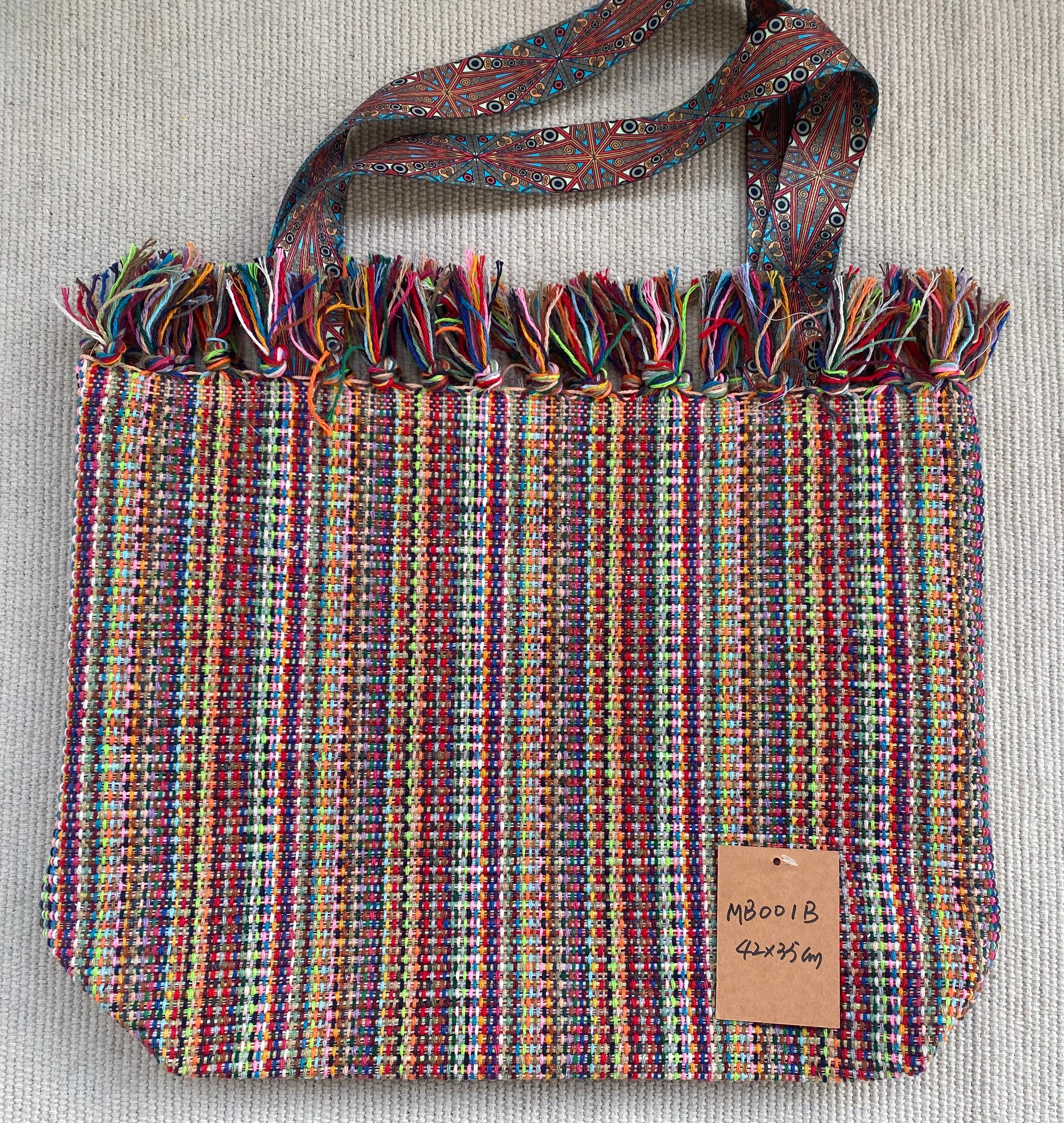 Handwoven Vintage Linen Crossbody Bag for Women - Simple & Artsy Handbag