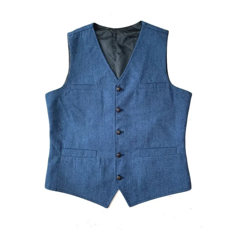 Herringbone Vests For Men Spring Autumn Slim Waistcoat Single Breasted Smart Casual Males Dress Suit Vest Plus Size 250107