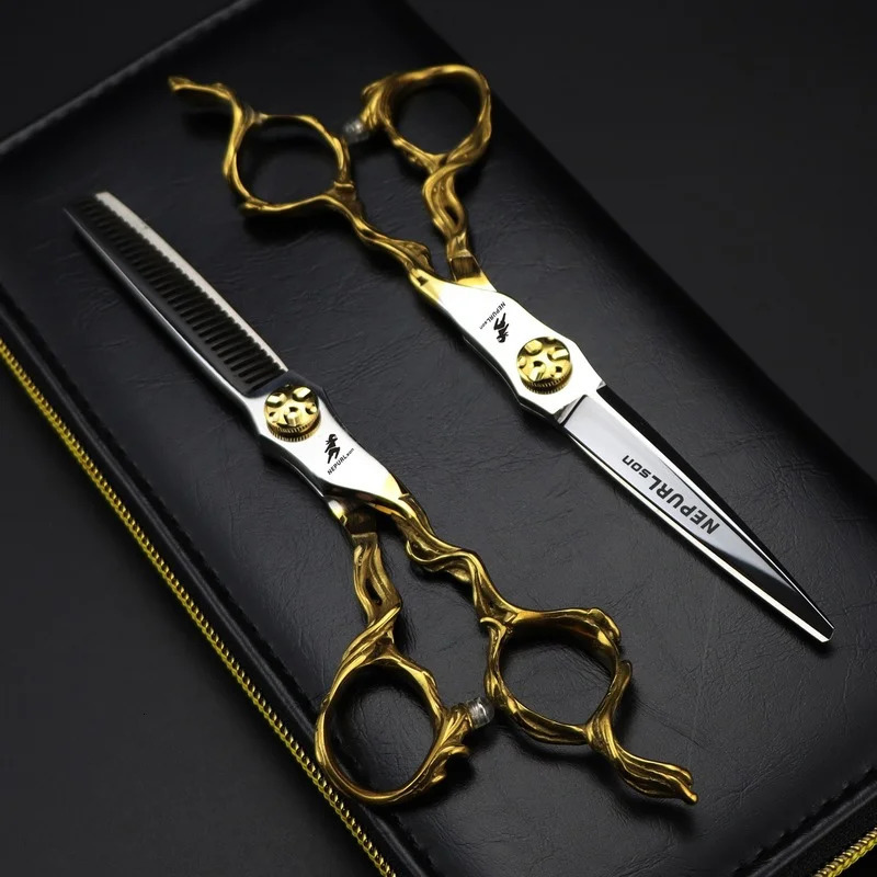 Nepurlson Professional Barber Hairdressing Scissors Set for Hair Salon 6 Inch Cutting Scissors Hairdresser Thinning Scissors 250106