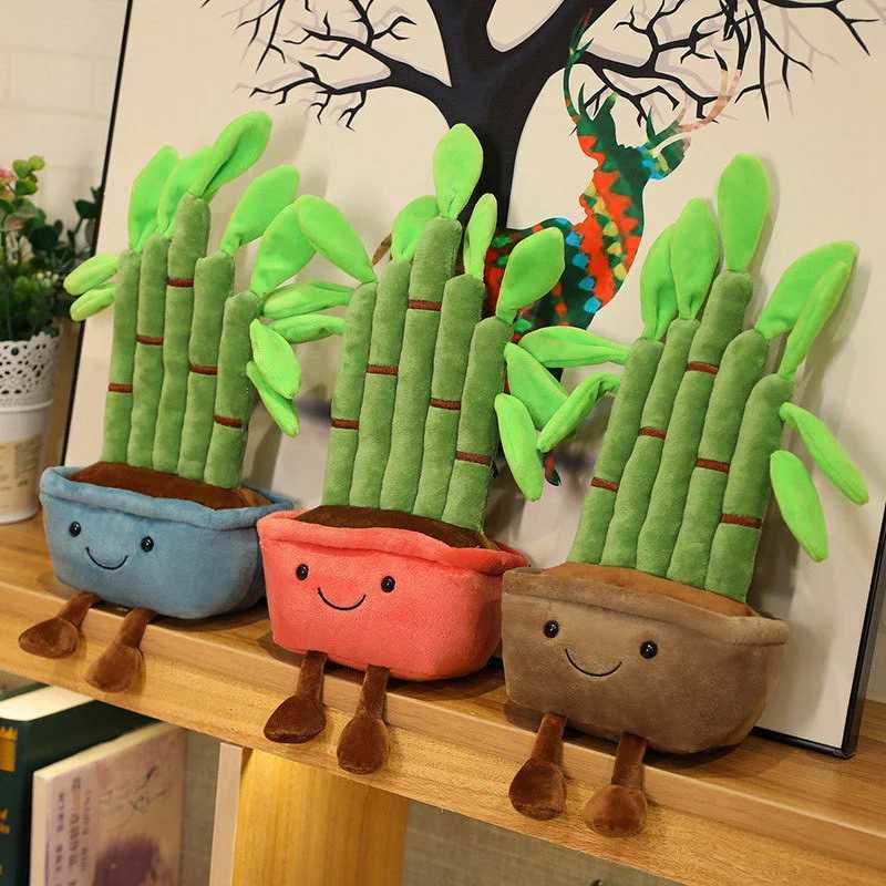 Jelly cat stuffed with plush plants long-lasting potty plants plush dolls juicy pine cake bamboo cactus pillow cushions toy decorations W250107