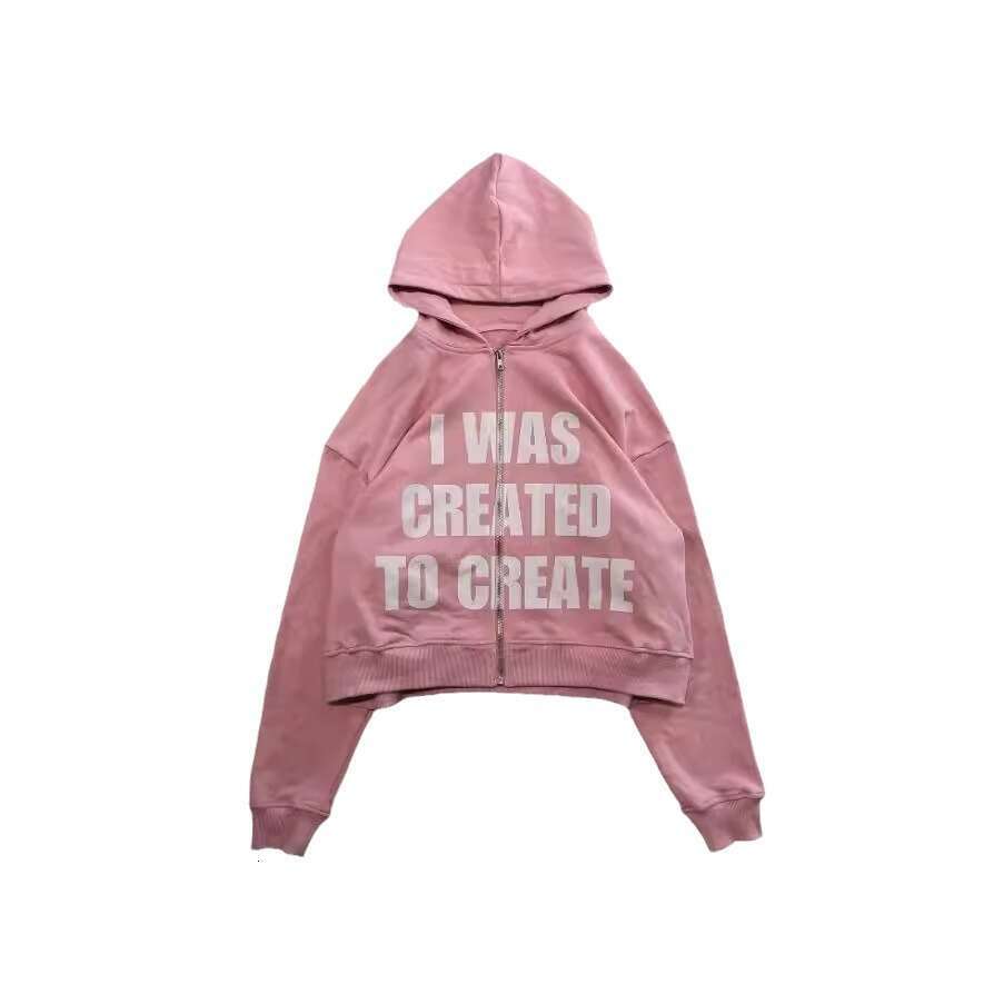 Fashionable letter printed unisex couple hooded cardigan loose zipper hoodie