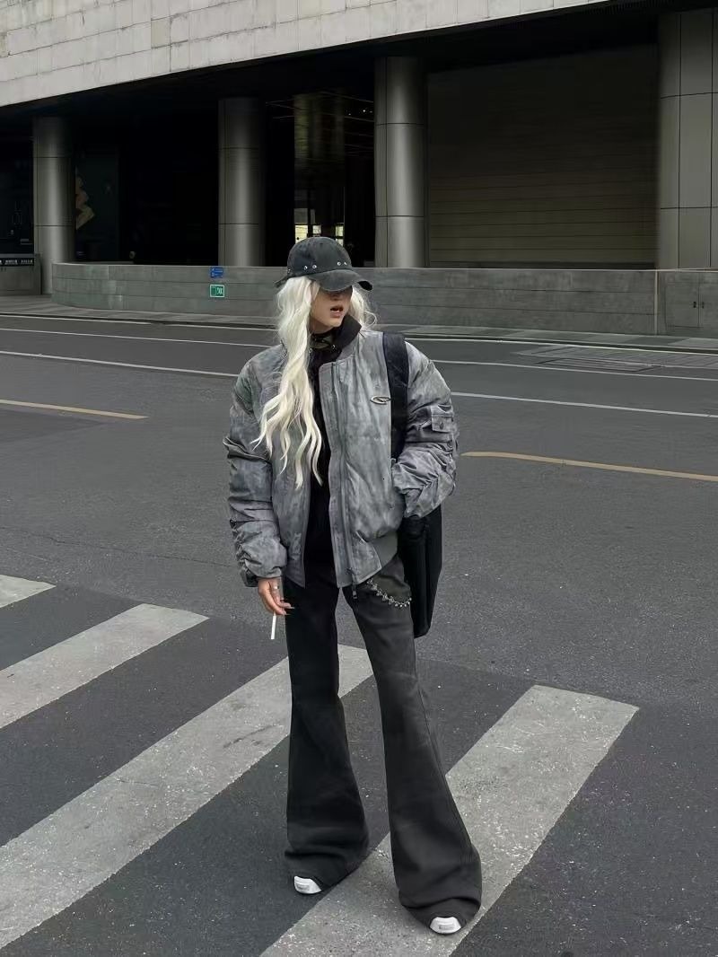 Retro Wasteland Wind Jackets Pleated Design Flight Jacket Baseball Cotton Suit American Parkas Hip Hop Winter Coat New Man