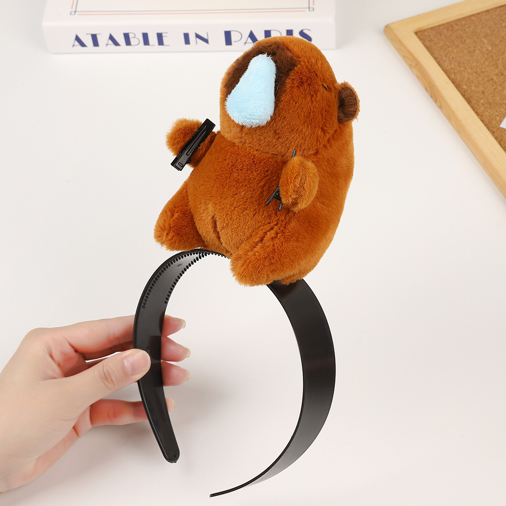 Kapibala series headband Tiktok the same hair pulling headband net red photo cartoon high skull top hair binding headband