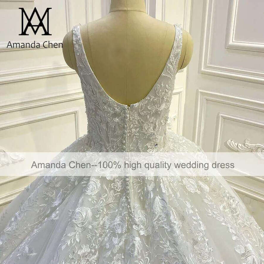 Bridal Dress 2024 Straps Square Necke Ball Gown Lace Wedding Dress